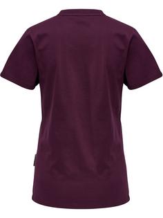 Rückansicht von hummel hmlMOVE GRID COT. T-SHIRT S/S WOMAN Funktionsshirt Damen GRAPE WINE