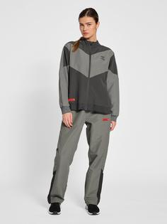 Rückansicht von hummel hmlPRO GRID WOVEN PANTS WO Trainingshose Damen FORGED IRON/QUIET SHADE