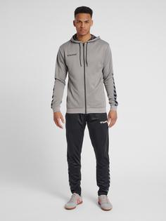 Rückansicht von hummel hmlAUTHENTIC POLY ZIP HOODIE Hoodie Herren GREY MELANGE