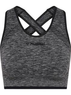 hummel hmlMT UNA SEAMLESS SPORTS TOP Funktionstop Damen BLACK MELANGE