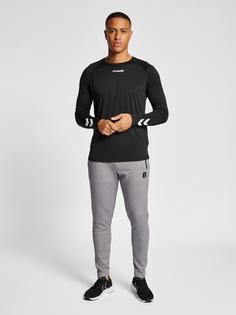 Rückansicht von hummel hmlMT INTERVAL TAPERED PANTS Trainingshose Herren GREY MELANGE