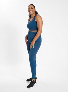 Rückansicht von hummel hmlTE CURVE SEAMLESS SPORTS BRA Sport-BH Damen INSIGNIA BLUE MELANGE