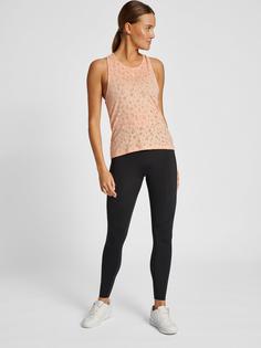 Rückansicht von hummel hmlMT IRIS BURNOUT TOP Funktionstop Damen ALMOST APRICOT