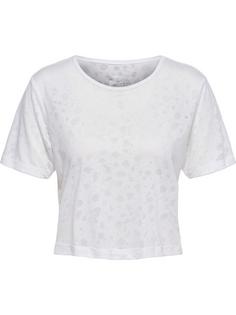 hummel hmlMT IRIS BURNOUT CROP T-SHIRT Funktionsshirt Damen WHITE