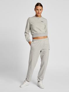 Rückansicht von hummel hmlLGC SHAI REGULAR PANTS Hose Damen TOFU MELANGE