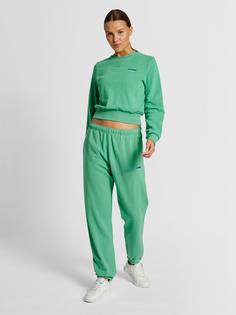 Rückansicht von hummel hmlLGC SHAI REGULAR PANTS Hose Damen GREEN SPRUCE