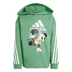 adidas Disney Micky Maus Sweatshirt Hoodie Kinder Preloved Green / Off White / Semi Spark