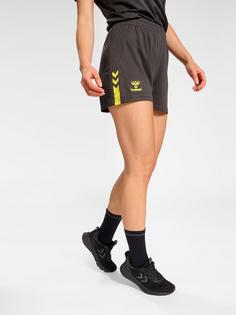 Rückansicht von hummel hmlACTIVE PL SHORTS WOMAN Funktionsshorts Damen OBSIDIAN/SULPHUR SPRING