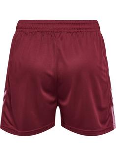 Rückansicht von hummel hmlACTIVE PL SHORTS WOMAN Funktionsshorts Damen BURGUNDY