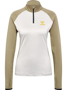 hummel hmlSPRINT MELANGE HALF ZIP WOMAN Funktionssweatshirt Damen OYSTER MUSHROOM