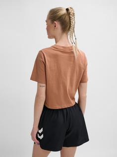 Rückansicht von hummel hmlLGC MALU CROPPED T-SHIRT T-Shirt Damen MOCHA MOUSSE