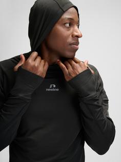 Rückansicht von Newline nwlRAPID HOOD MIDLAYER Hoodie Herren BLACK