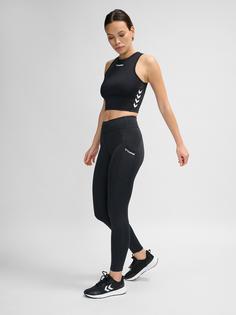 Rückansicht von hummel hmlMT ACTIVE SHORT TOP Funktionstop Damen BLACK