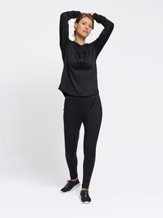 Rückansicht von hummel hmlSELBY TAPERED PANTS Trainingshose Damen BLACK