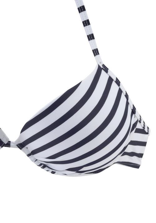 Rückansicht von VENICE BEACH Push-Up-Bikini-Top Bikini Oberteil Damen weiß-marine-gestreift