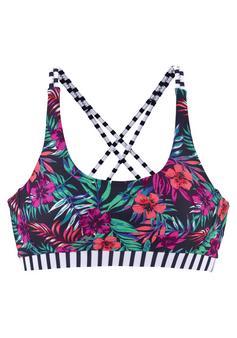 VENICE BEACH Bustier-Bikini-Top Bikini Oberteil Damen marine bedruckt