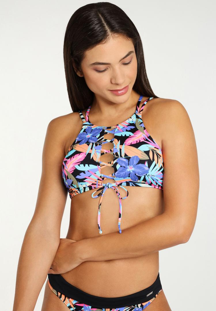 Bench Bench Bustier-Bikini-Top Bikini Oberteil Damen - schwarz-bedruckt - 1 | SportScheck