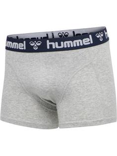 Rückansicht von hummel HMLMARS 2PACK BOXERS Unterhemd Herren GREY MELANGE/TOTAL ECLIPSE