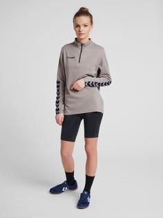 Rückansicht von hummel hmlAUTHENTIC HALF ZIP SWEATSHIRT WOMAN Funktionssweatshirt Damen GREY MELANGE