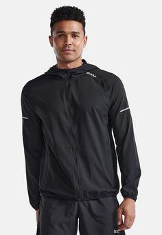 Rückansicht von 2XU Aero Jacket Laufjacke Herren black/silver reflective