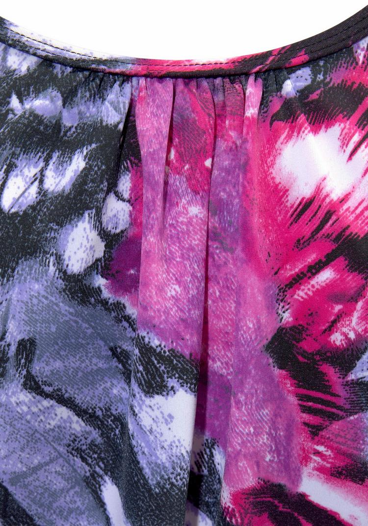 Lascana Lascana Oversize-Tankini Bikini Set Damen - schwarz-pink - 1 | SportScheck