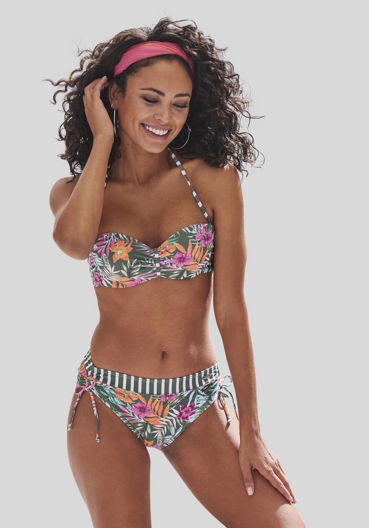 VENICE BEACH VENICE BEACH Bandeau-Bikini-Top Bikini Oberteil Damen - oliv-bedruckt - 2 | SportScheck