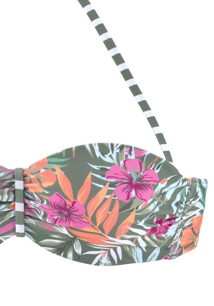 VENICE BEACH VENICE BEACH Bandeau-Bikini-Top Bikini Oberteil Damen - oliv-bedruckt - 0 | SportScheck