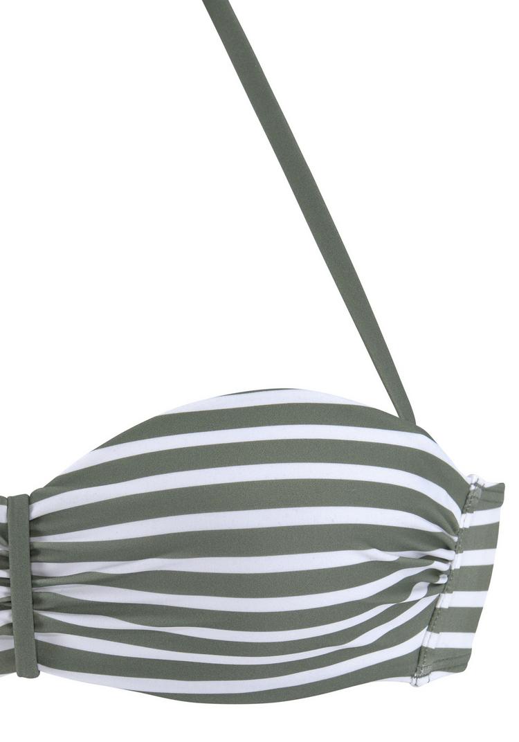 VENICE BEACH VENICE BEACH Bandeau-Bikini-Top Bikini Oberteil Damen - oliv gestreift - 1 | SportScheck