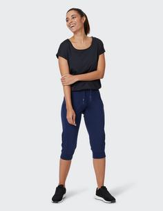 Rückansicht von VENICE BEACH VB Maggy Caprihose Damen dark navy