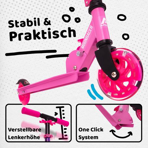 Rückansicht von Apollo Moonracer 125 mm Scooter pink-lila