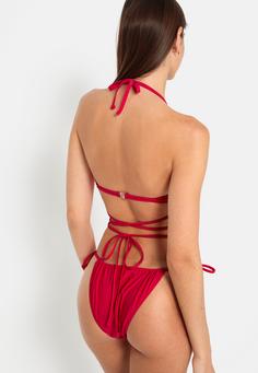 Rückansicht von LSCN by Lascana Triangel-Bikini-Top Bikini Oberteil Damen beere