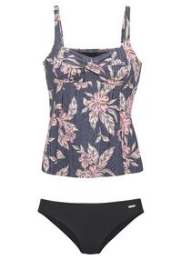 sunseeker B&uuml;gel-Tankini Bikini Set Damen - schwarz bedruckt