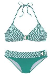 JETTE Triangel-Bikini Bikini Set Damen - gr&uuml;n-wei&szlig;