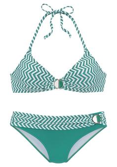 Jette Joop Triangel-Bikini Bikini Set Damen grün-weiß