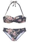 sunseeker Bandeau-Bikini Bikini Set Damen - schwarz bedruckt