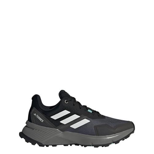 Rückansicht von adidas TERREX Soulstride Trailrunning-Schuh Trailrunning Schuhe Damen Core Black / Crystal White / Grey Four