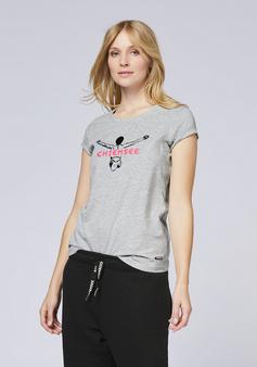 Rückansicht von Chiemsee T-Shirt T-Shirt Damen 17-4402M Neutral Gray Melange