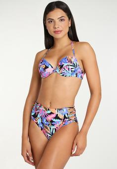 Rückansicht von Bench Highwaist-Bikini-Hose Bikini Hose Damen schwarz-bedruckt