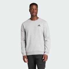 Rückansicht von adidas Essentials Fleece Sweatshirt Sweatshirt Herren Medium Grey Heather / Black