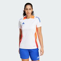 Rückansicht von adidas Tiro 24 Competition Trainingstrikot Fußballtrikot Damen White / App Solar Red