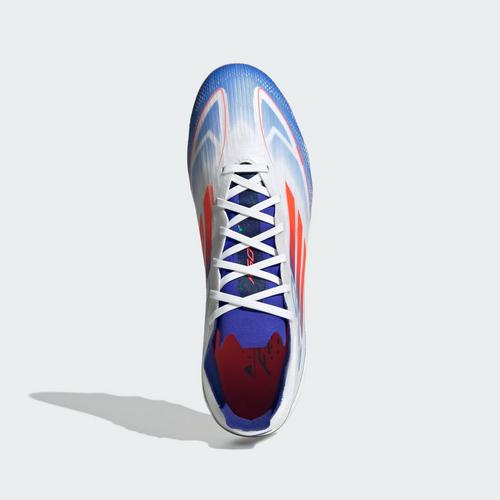 Rückansicht von adidas F50 Pro MG Fußballschuh Fußballschuhe Cloud White / Solar Red / Lucid Blue