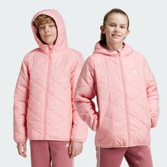 Rückansicht von adidas Light Padded Jacke Funktionsjacke Kinder Semi Pink Spark
