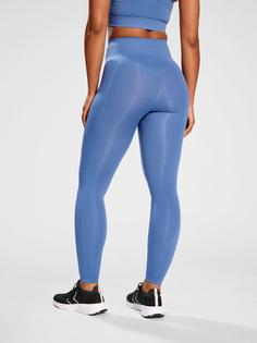 Rückansicht von hummel hmlTIF SEAMLESS HIGH WAIST TIGHTS Tights Damen BLUE HORIZON