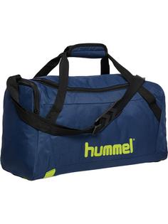 Rückansicht von hummel CORE SPORTS BAG Sporttasche DARK DENIM/LIME PUNCH