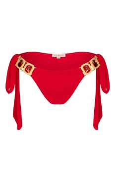 Moda Minx Boujee Tie Side Brazilian Bikini Hose Damen Red