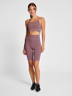 Rückansicht von hummel hmlTIFFY SEAMLESS SPORTS TOP Funktionstop Damen ROSE TAUPE