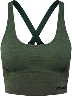 hummel hmlCLEA SEAMLESS SPORTS TOP Funktionstop Damen CLIMBING IVY/BEETLE MELANGE