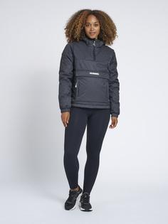 Rückansicht von hummel hmlAYDA ANORAK Trainingsjacke Damen BLACK MELANGE