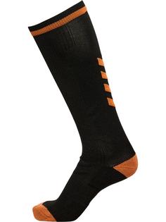 hummel ELITE INDOOR SOCK HIGH Sportsocken BLACK/ORANGE TIGER