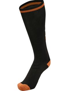 Rückansicht von hummel ELITE INDOOR SOCK HIGH Sportsocken BLACK/ORANGE TIGER